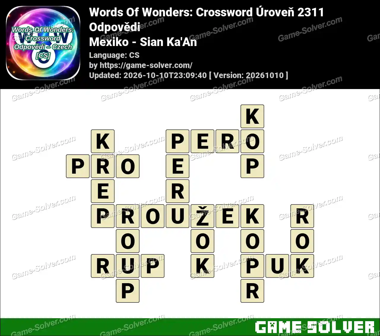 Words Of Wonders: Crossword Úroveň 2311 Odpovědi – Mexiko – Sian Ka’An